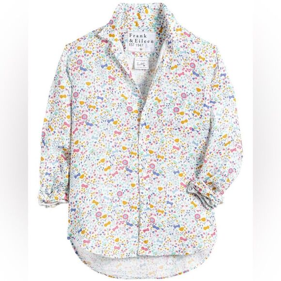 Frank & Eileen “Eileen” Italian Linen Floral Button Down Shirt *EUC* size M - Picture 14 of 15
